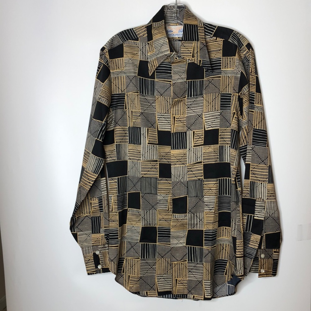 Vintage Golden Eagle Mens Dress Shirt Wing Fai Shirt Co Asian 40" Medium